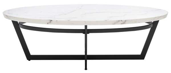 Safavieh Placido Oval Coffee Table - White Marble | Coffee Tables | Modishstore