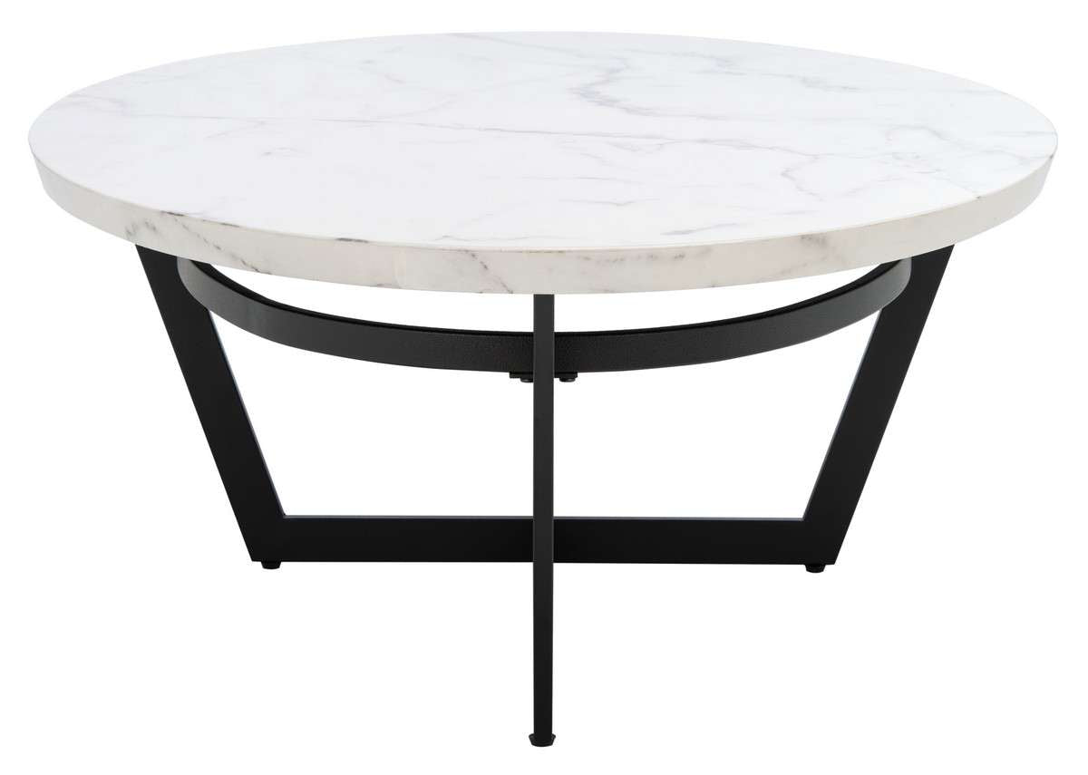 Safavieh Placido Oval Coffee Table - White Marble | Coffee Tables | Modishstore - 2