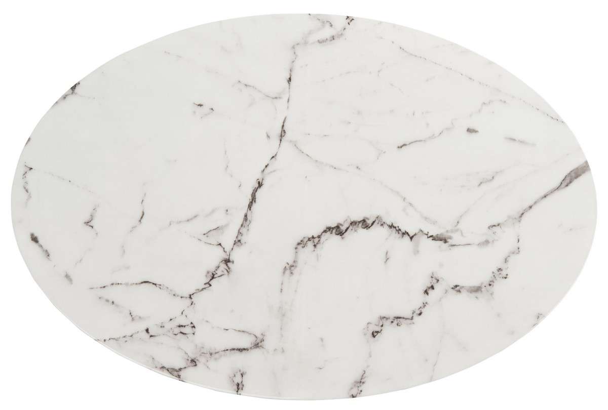 Safavieh Placido Oval Coffee Table - White Marble | Coffee Tables | Modishstore - 3