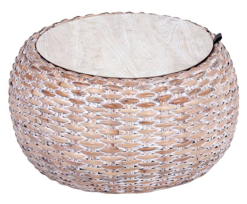 Safavieh Klarysa Wood And Rattan Coffee Table | Coffee Tables | Modishstore - 2