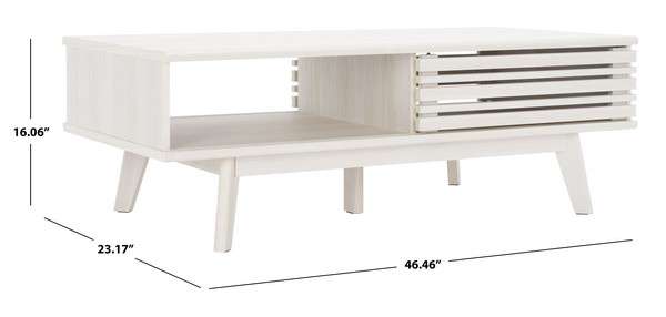 Safavieh Rori 1 Shelf Coffee Table - White | Coffee Tables | Modishstore - 4