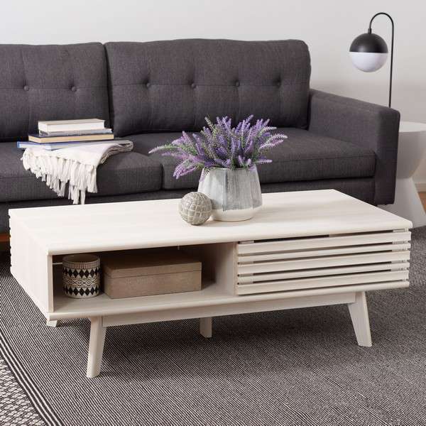 Safavieh Rori 1 Shelf Coffee Table - White | Coffee Tables | Modishstore