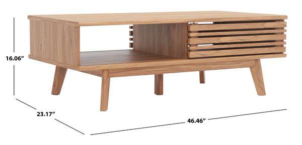 Safavieh Rori 1 Shelf Coffee Table - Oak | Coffee Tables | Modishstore - 4