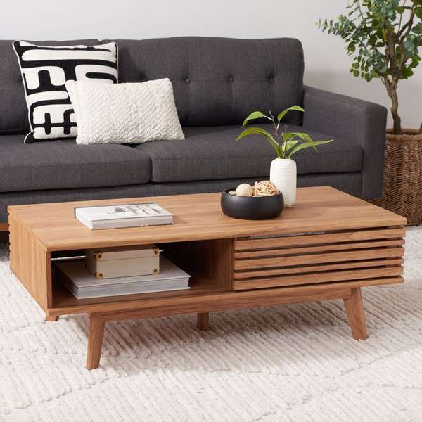 Safavieh Rori 1 Shelf Coffee Table - Oak | Coffee Tables | Modishstore