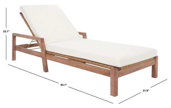 Safavieh Donnamaria Wicker Sun Lounger - Natural | Outdoor Chaise Lounges | Modishstore - 4