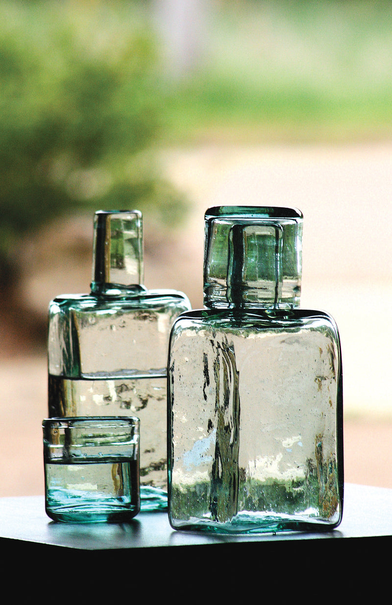 Amber Glass Water Carafe Set
