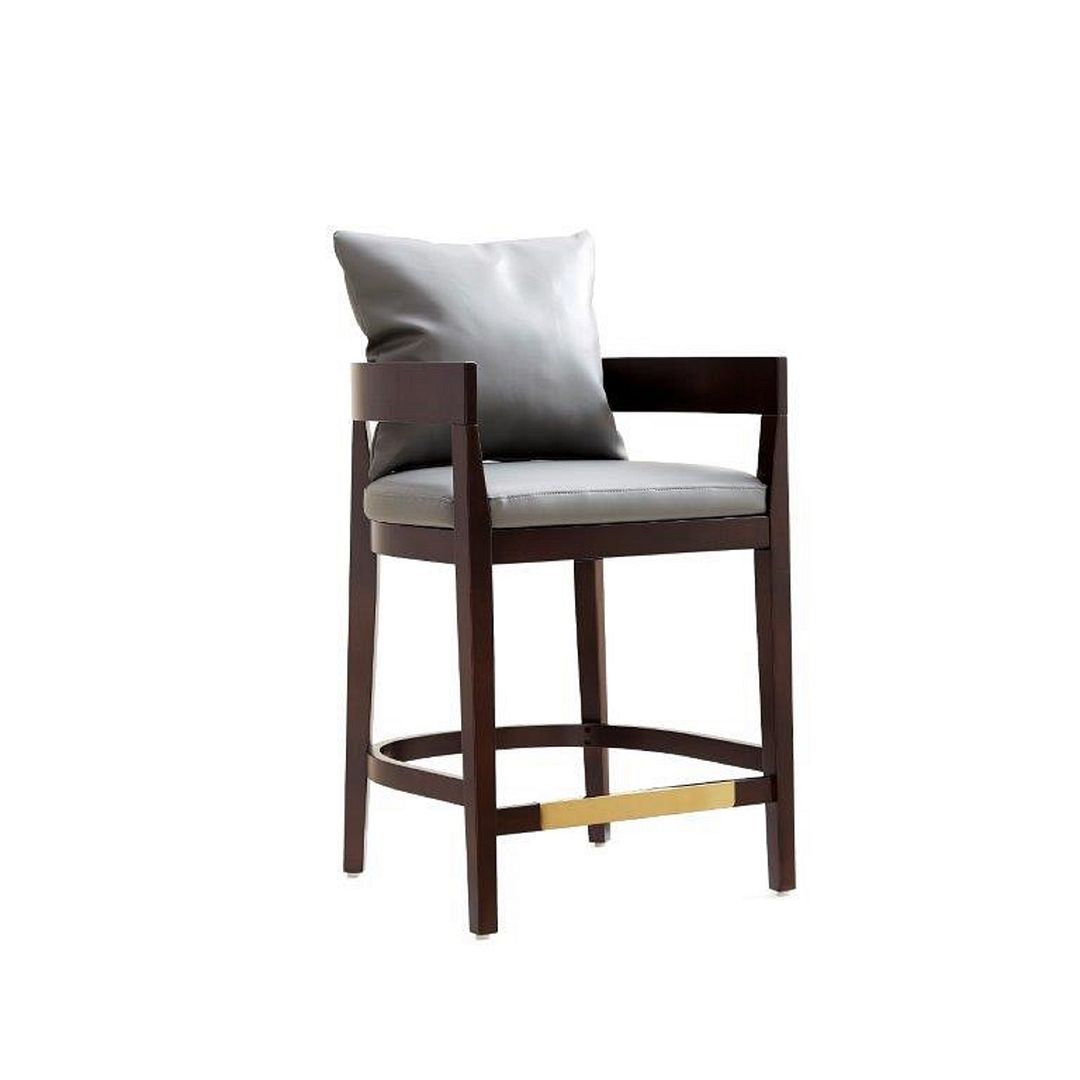 Manhattan Comfort Ritz 34 in. Ivory and Dark Walnut Beech Wood Counter Height Bar Stool | Counter Stools | Modishstore-9