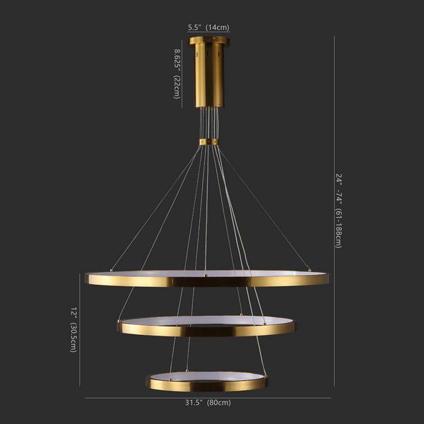 Safavieh Meranda 3 Tier Chandelier - Gold | Chandeliers | Modishstore - 4