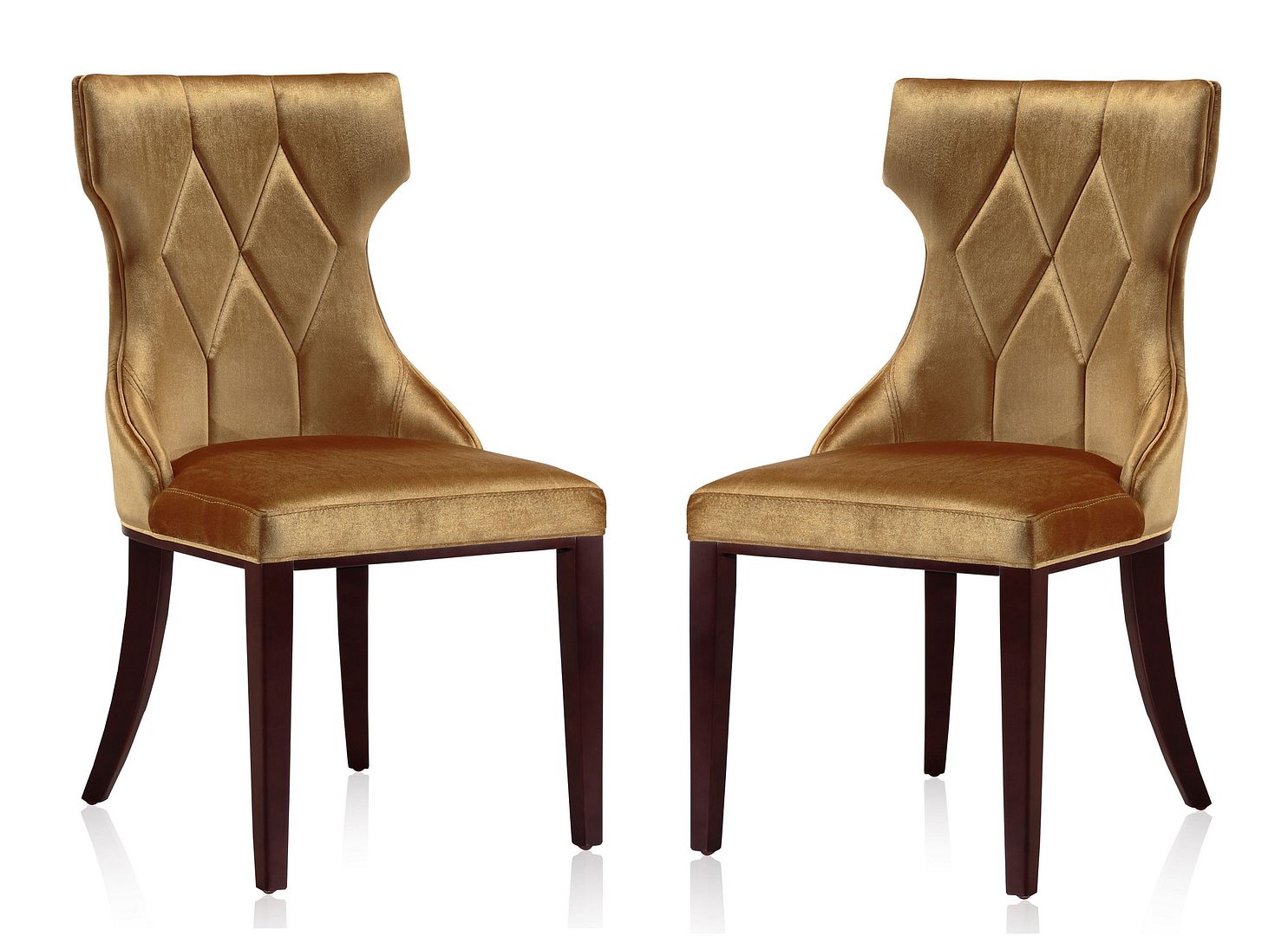 Manhattan Comfort Reine Black and Walnut Velvet Dining Chair (Set of Two) | Dining Chairs | Modishstore - 17