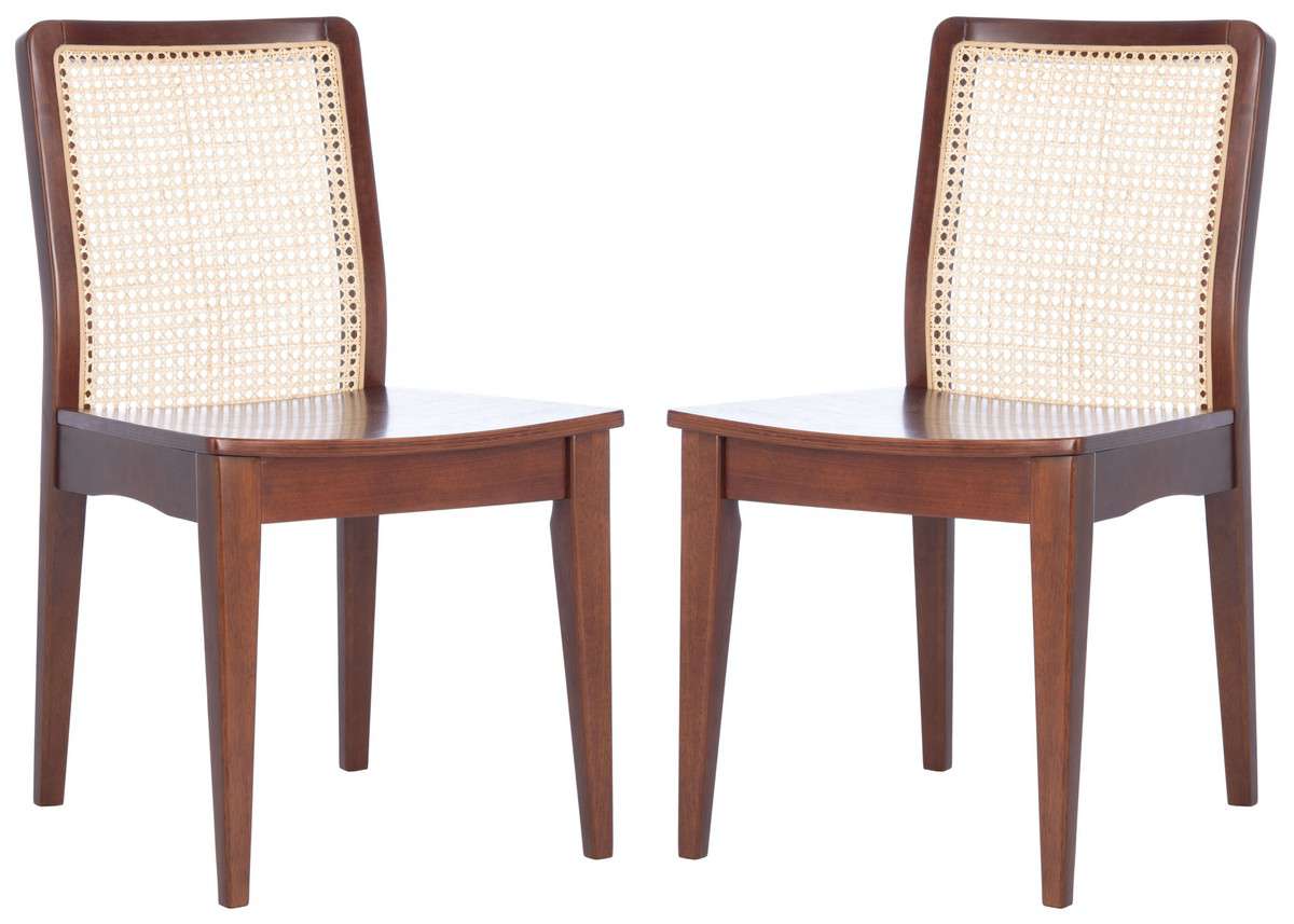 Safavieh Benicio Rattan Dining Chair Set Of 2 - Dark Brown | Dining Chairs | Modishstore - 3