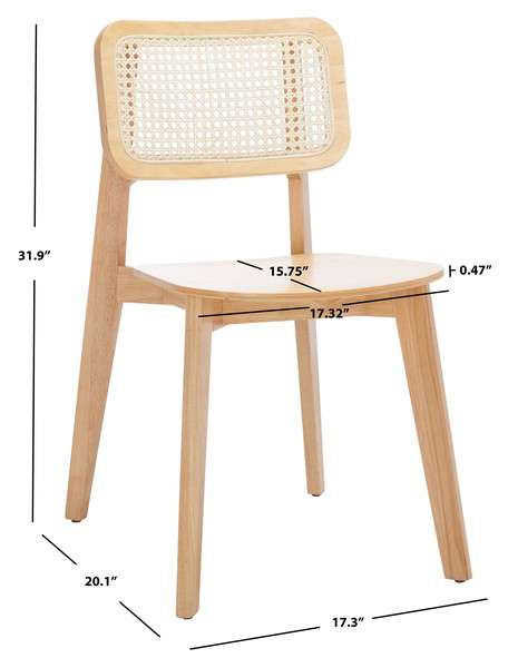 Safavieh Luz Cane Dining Chair Set Of 2 - Natural | Dining Chairs | Modishstore - 4