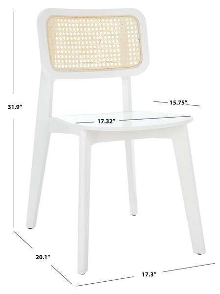 Safavieh Luz Cane Dining Chair Set Of 2 - White | Dining Chairs | Modishstore - 4