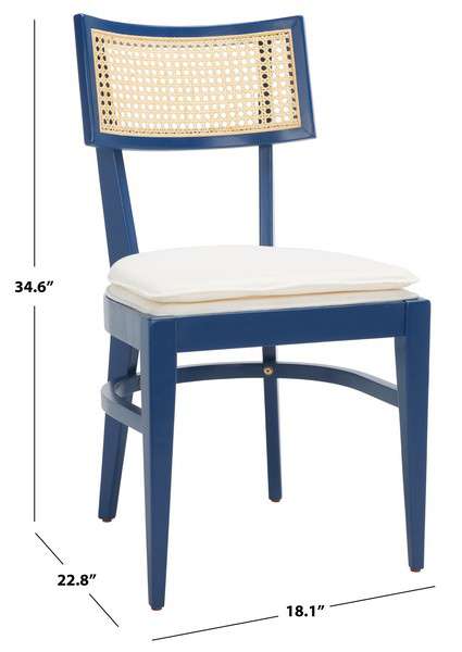 Safavieh Galway Cane Dining Chair - Navy | Dining Chairs | Modishstore - 4