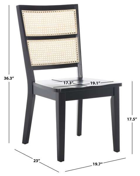 Safavieh Toril Dining Chair Set Of 2 - Black | Dining Chairs | Modishstore - 4