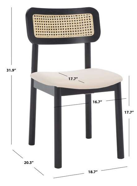Safavieh Egon Dining Chair Set Of 2 - Black | Dining Chairs | Modishstore - 4