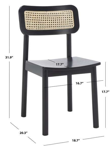 Safavieh Egon Dining Chair Set Of 2 - Black | Dining Chairs | Modishstore - 4