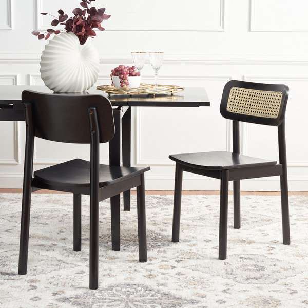 Safavieh Egon Dining Chair Set Of 2 - Black | Dining Chairs | Modishstore