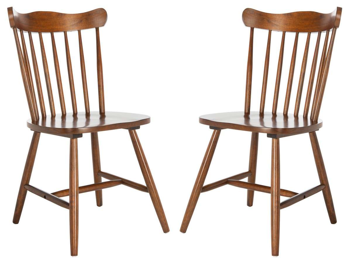 Safavieh Reeves Dining Chair Set Of 2 - Walnut | Dining Chairs | Modishstore - 2