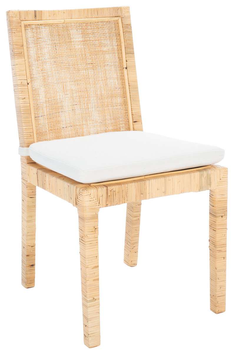 Safavieh Tojo Cane Dining Chair W/ Cushion Set Of 2 - Natural | Dining Chairs | Modishstore - 3