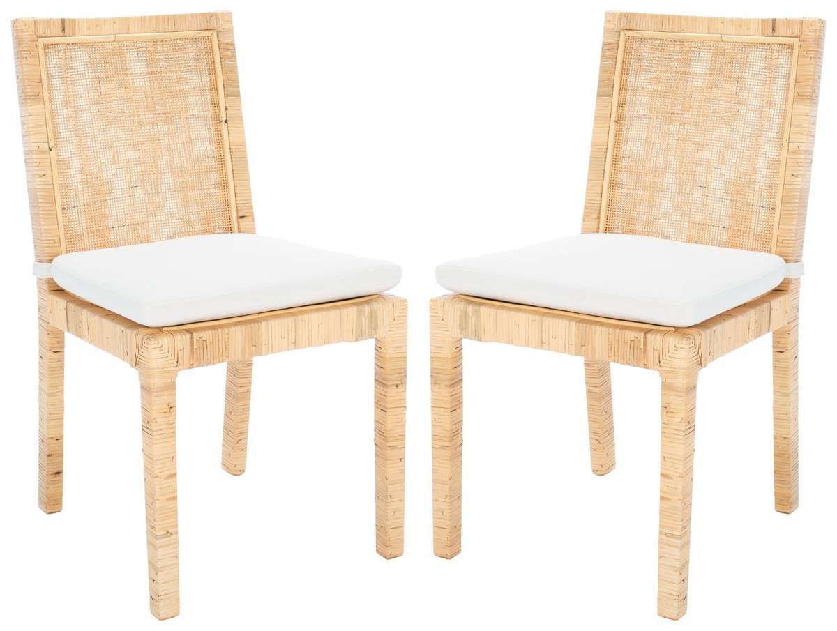 Safavieh Tojo Cane Dining Chair W/ Cushion Set Of 2 - Natural | Dining Chairs | Modishstore - 2