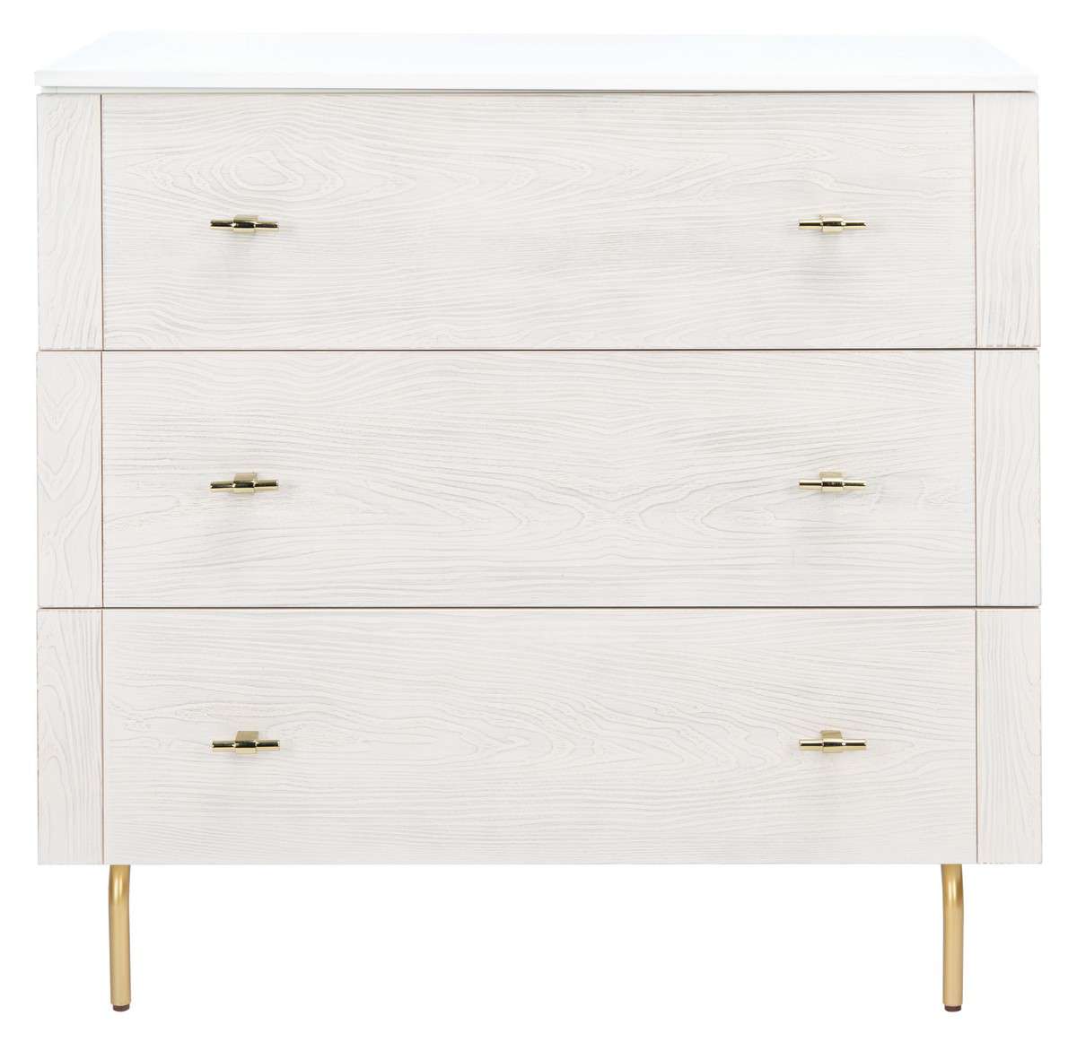 Safavieh Genevieve 3 Drawer Dresser - White | Dressers | Modishstore