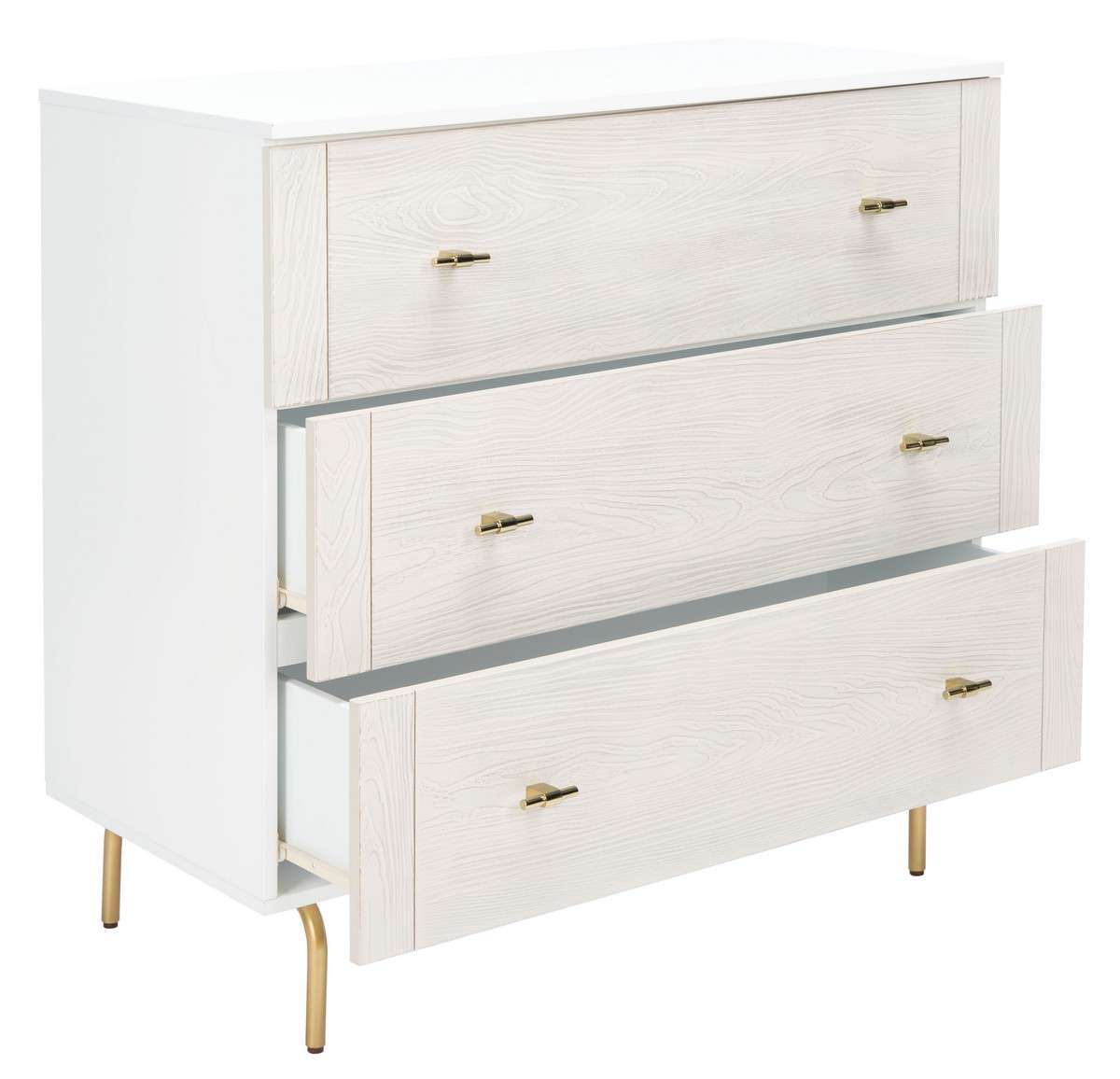 Safavieh Genevieve 3 Drawer Dresser - White | Dressers | Modishstore - 2