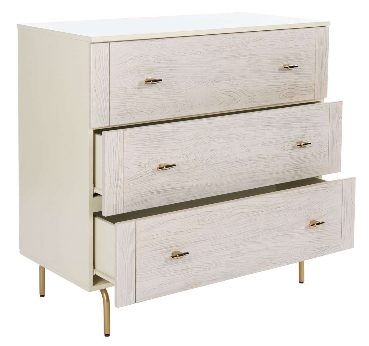 Safavieh Genevieve 3 Drawer Dresser - Cream | Dressers | Modishstore - 3