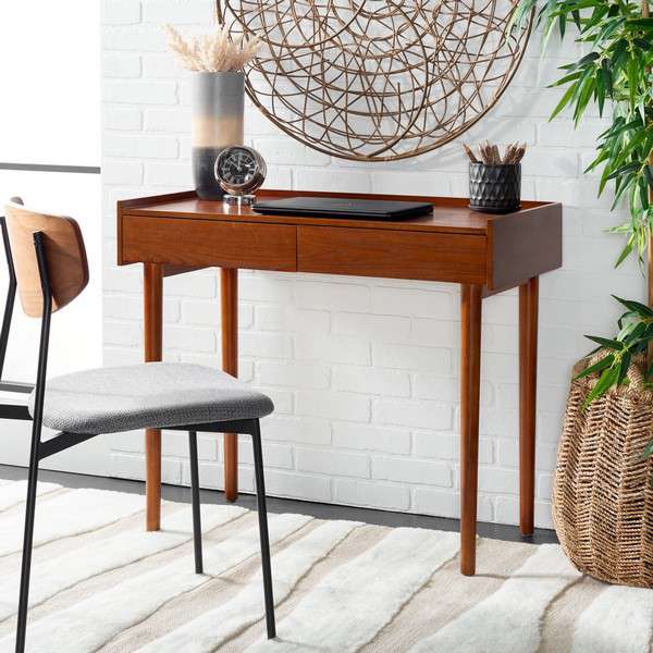 Safavieh Henley 2 Drawer Desk - Brown | Desks | Modishstore