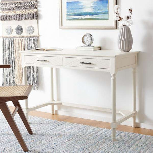 Safavieh Mckinlee 2 Drawer Desk - Distressed White | Desks | Modishstore