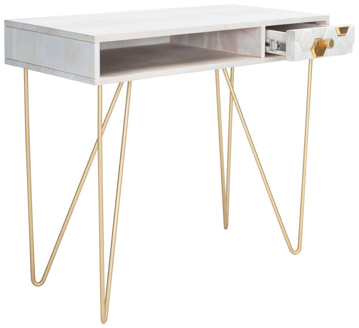 Safavieh Raveena Desk - White Wash | Desks | Modishstore - 3