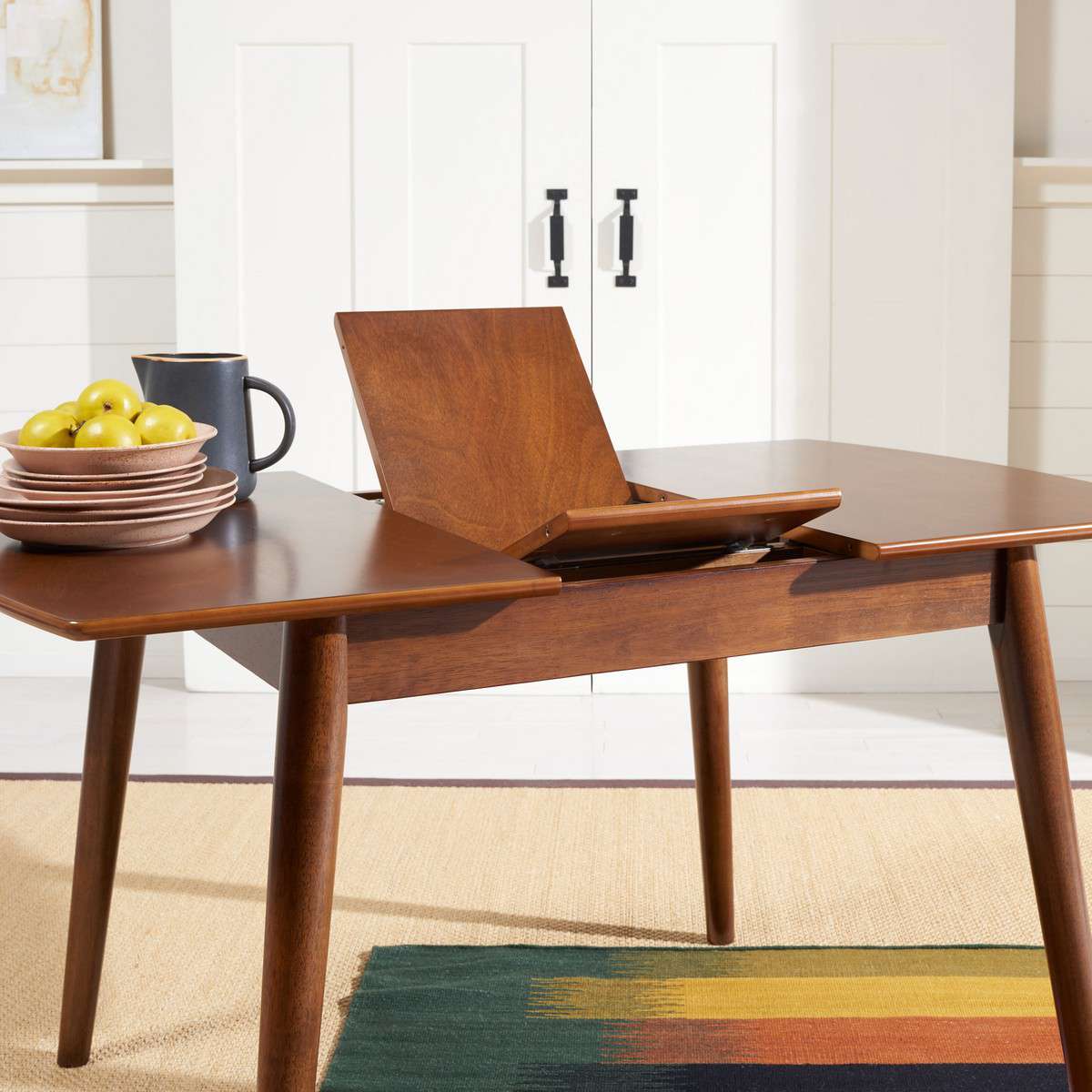 Safavieh Varda Manual Extension Dining Table - Walnut | Dining Tables | Modishstore - 3