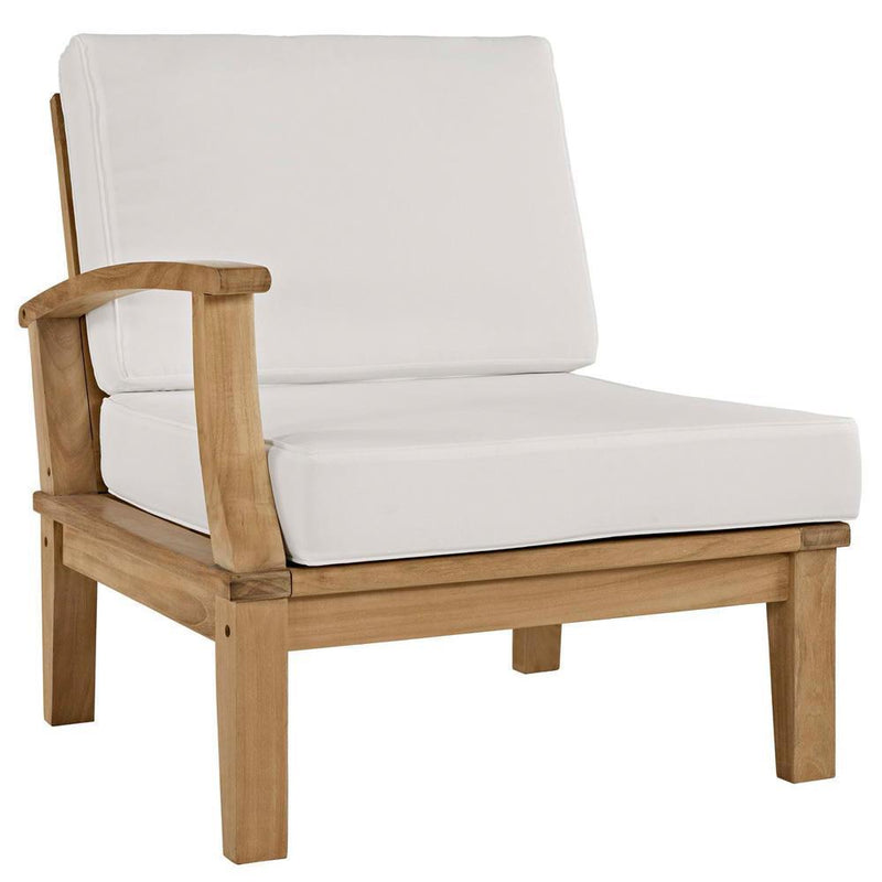 Modway Marina Outdoor Patio Teak Left-Facing Sofa - EEI-1148 | Outdoor Chairs | Modishstore - 14