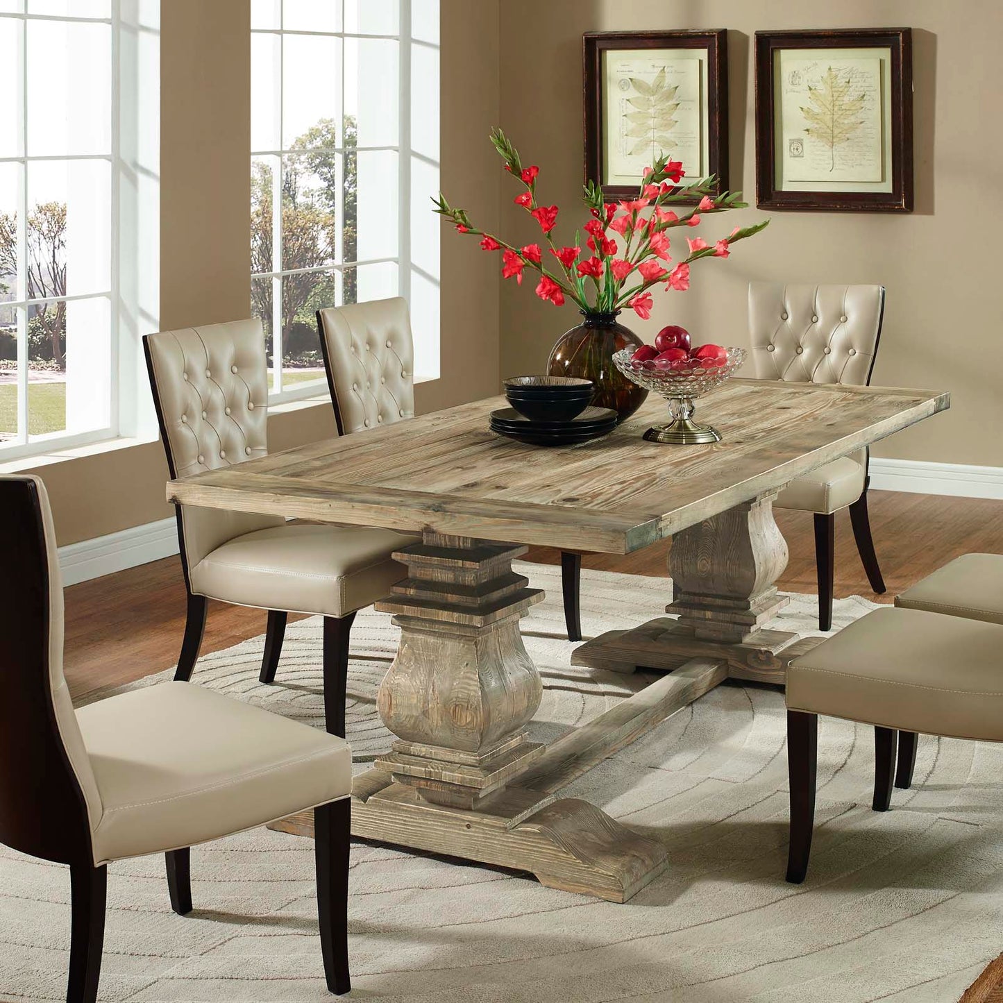 Column Rectangle Wood Dining Table By Modway - EEI-1199 | Dining Tables | Modishstore - 1