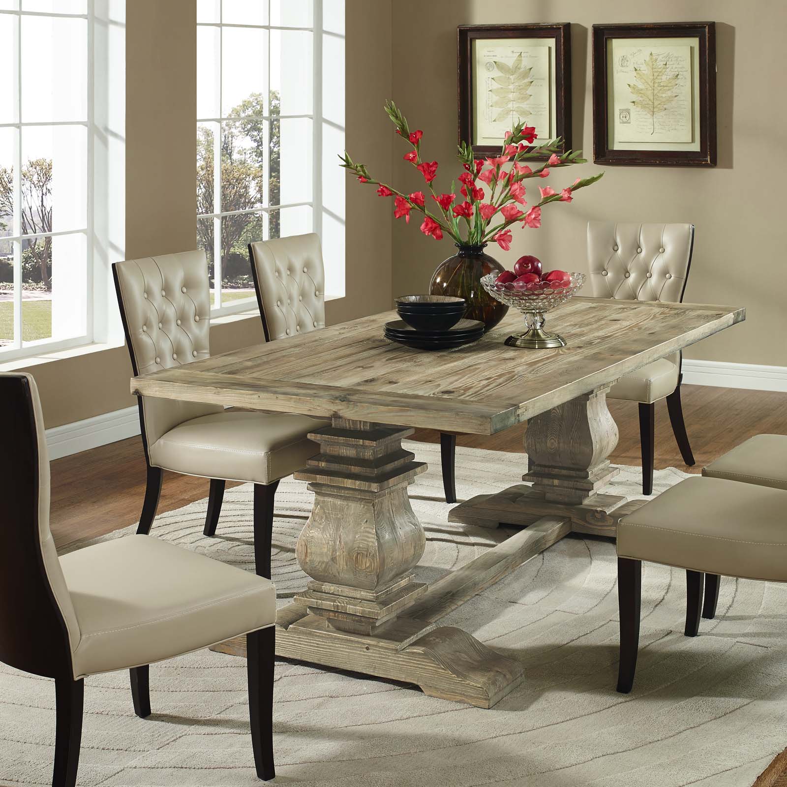 Column Rectangle Wood Dining Table By Modway - EEI-1199 | Dining Tables | Modishstore - 1