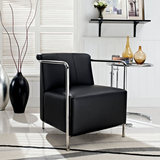 Ebb Upholstered Vinyl Lounge Chair By Modway - EEI-1439 | Lounge Chairs | Modishstore - 1