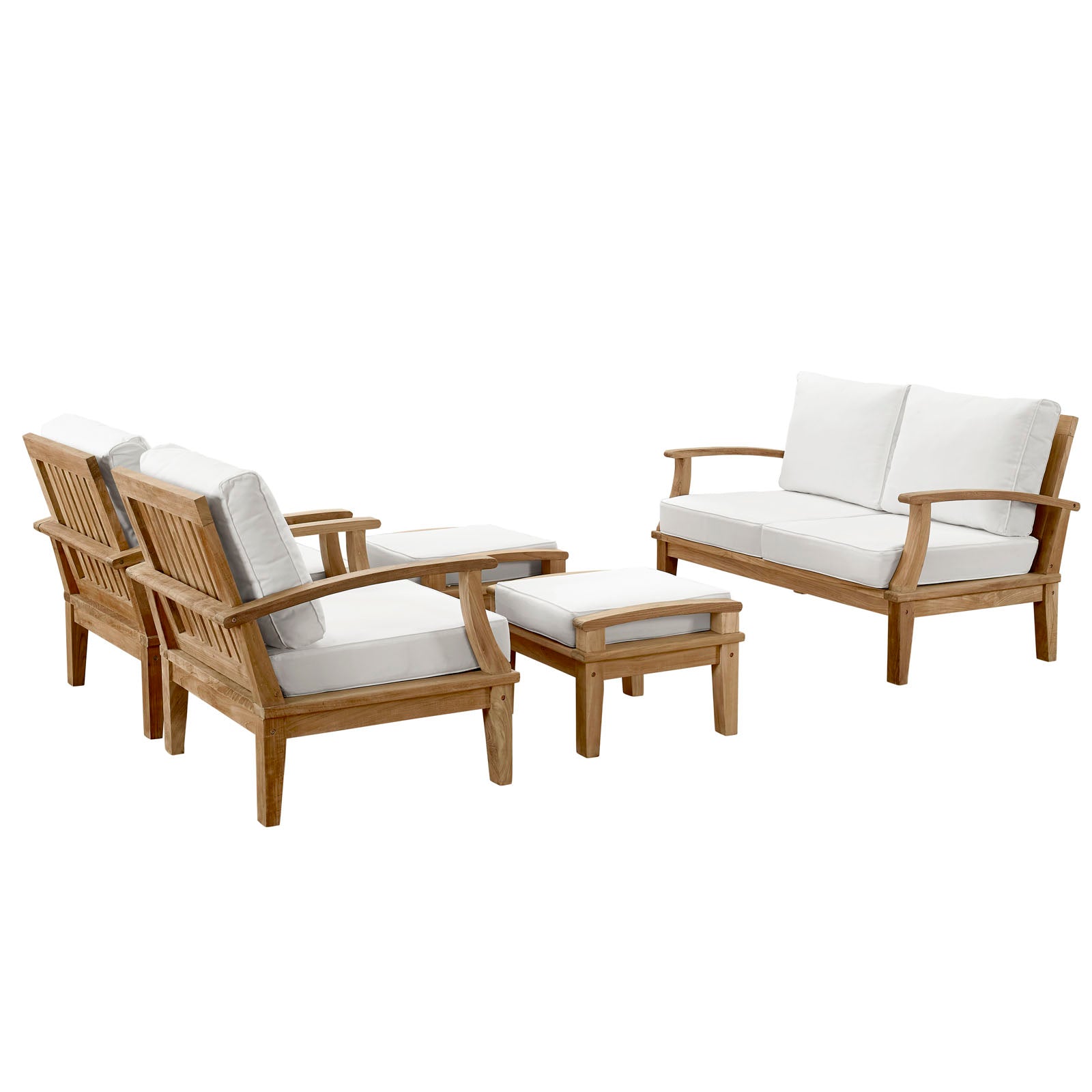 Marina 5 Piece Outdoor Patio Teak Set By Modway - EEI-1472 | Outdoor Sofas, Loveseats & Sectionals | Modishstore - 3