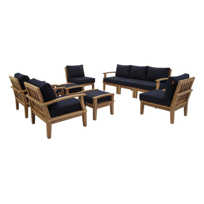 Marina 9 Piece Outdoor Patio Teak Set By Modway - EEI-1488 | Outdoor Sofas, Loveseats & Sectionals | Modishstore - 11