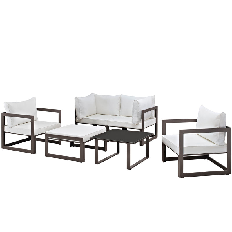 Modway Fortuna 6 Piece Outdoor Patio Sectional Sofa Set - EEI-1723 - EEI-1723 | Outdoor Sofas, Loveseats & Sectionals | Modishstore - 2