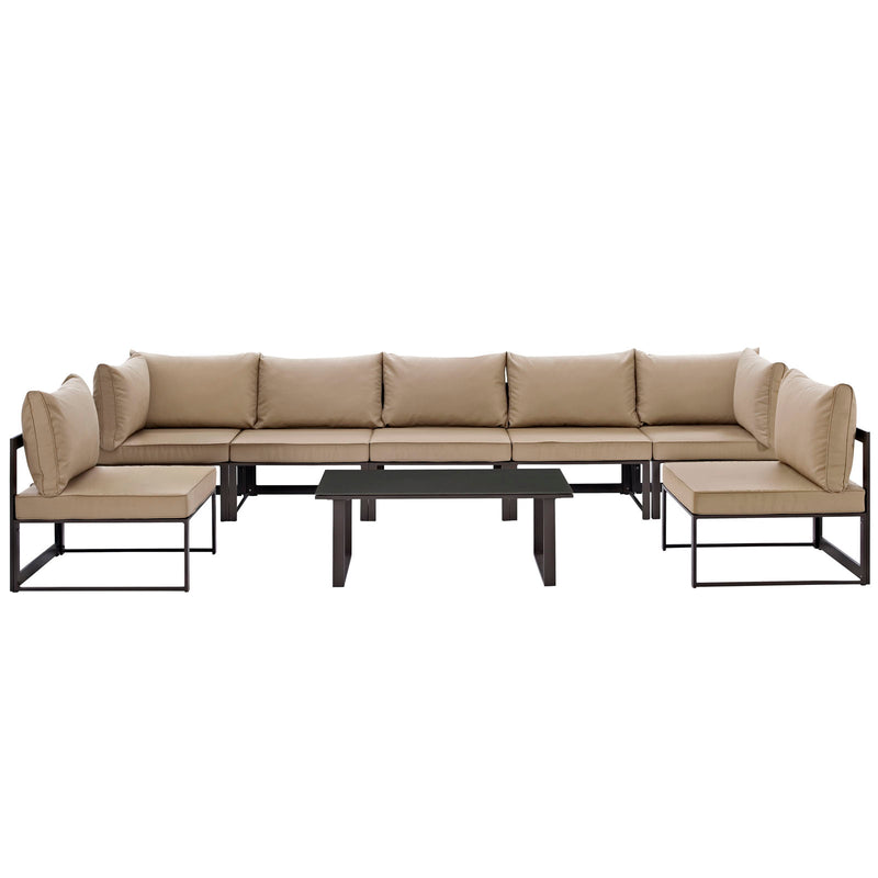 Modway Fortuna 8 Piece Outdoor Patio Sectional Sofa Set - EEI-1730 - EEI-1730 | Outdoor Sofas, Loveseats & Sectionals | Modishstore - 3