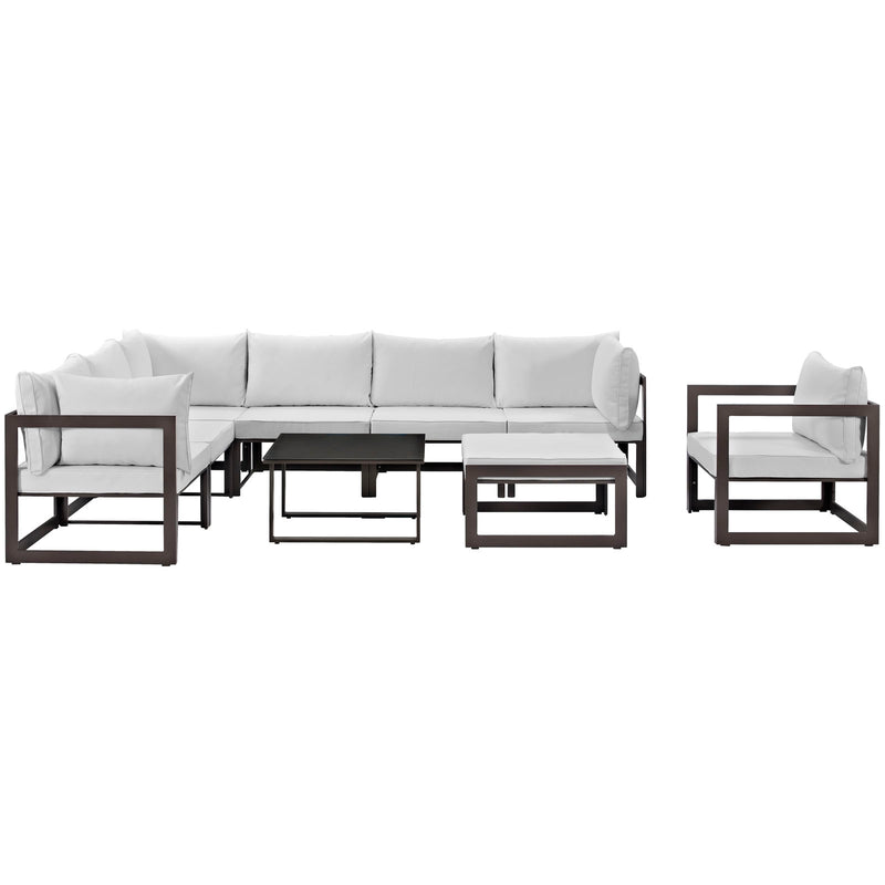 Modway Fortuna 9 Piece Outdoor Patio Sectional Sofa Set - EEI-1734 - EEI-1734 | Outdoor Sofas, Loveseats & Sectionals | Modishstore - 2