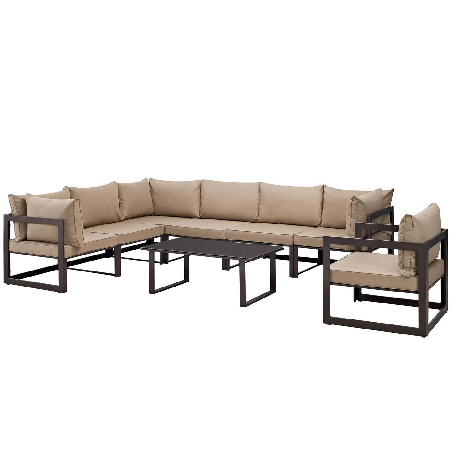 Modway Fortuna 8 Piece Outdoor Patio Sectional Sofa Set - EEI-1736 | Outdoor Sofas, Loveseats & Sectionals | Modishstore - 3