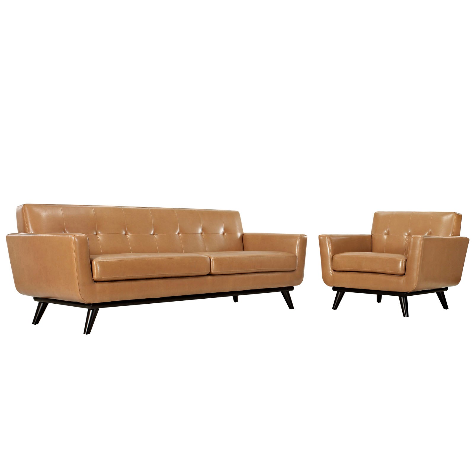 Modway Engage 2 Piece Leather Living Room Set - EEI-1766 | Sofa Set | Modishstore - 2