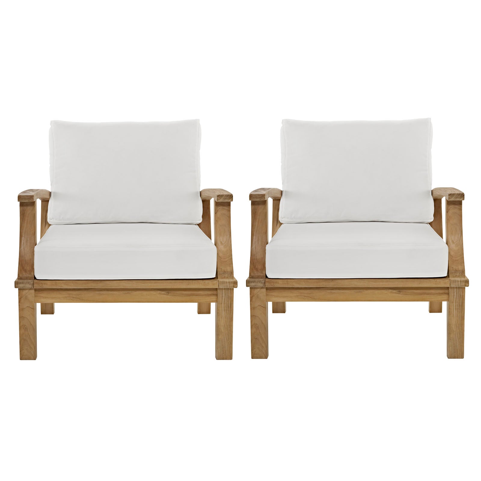 Modway Marina 2 Piece Outdoor Patio Teak Set - EEI-1819 | Outdoor Sofas, Loveseats & Sectionals | Modishstore - 9