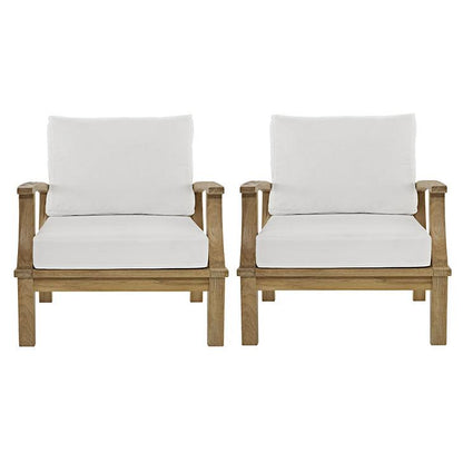 Modway Marina 2 Piece Outdoor Patio Teak Set | Outdoor Sofas, Loveseats & Sectionals | Modishstore-8