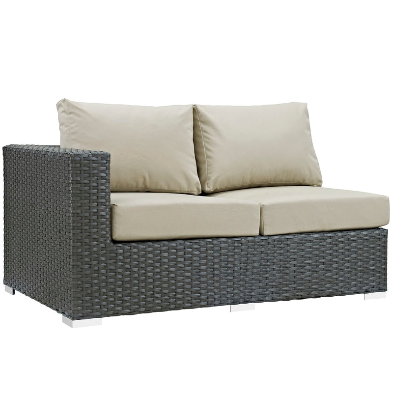 Modway Sojourn Outdoor Patio Left Arm Loveseat - EEI-1858 | Outdoor Sofas, Loveseats & Sectionals | Modishstore - 1