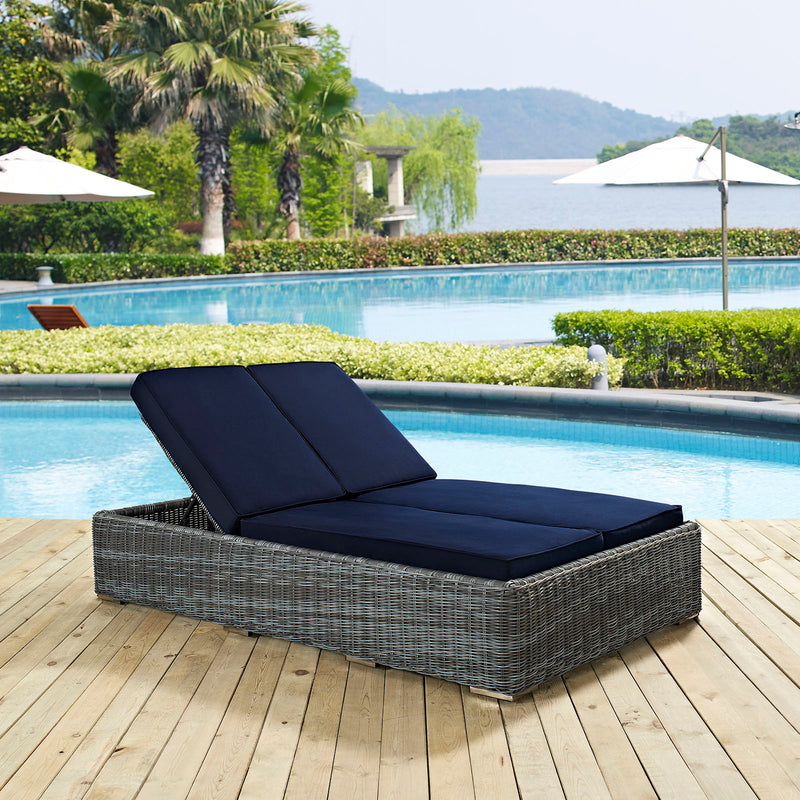 Summon Double Outdoor Patio Sunbrella® Chaise By Modway - EEI-1994 | Outdoor Chaise Lounges | Modishstore - 1