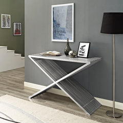 Modway Press Console Table - Silver - EEI-2095