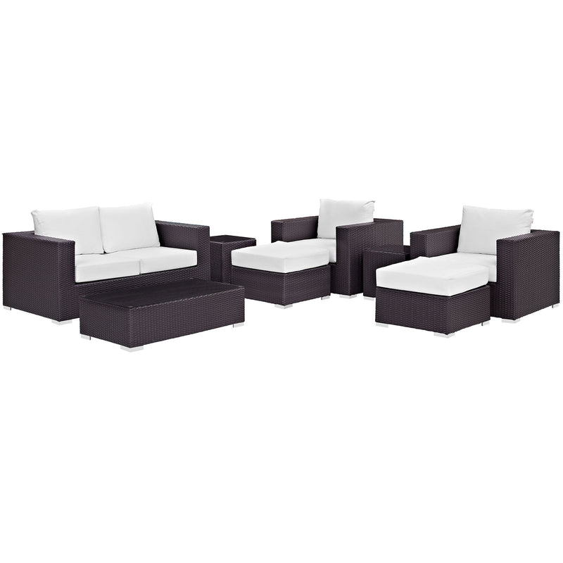 Modway Convene 8 Piece Outdoor Patio Sofa Set - EEI-2159 | Outdoor Sofas, Loveseats & Sectionals | Modishstore - 1