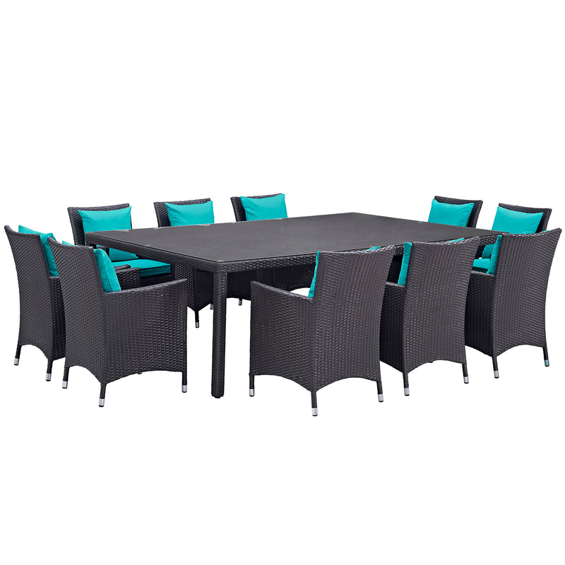 Modway Convene 11 Piece Outdoor Patio 90" Dining Set - EEI-2240 | Outdoor Dining Sets | Modishstore - 2