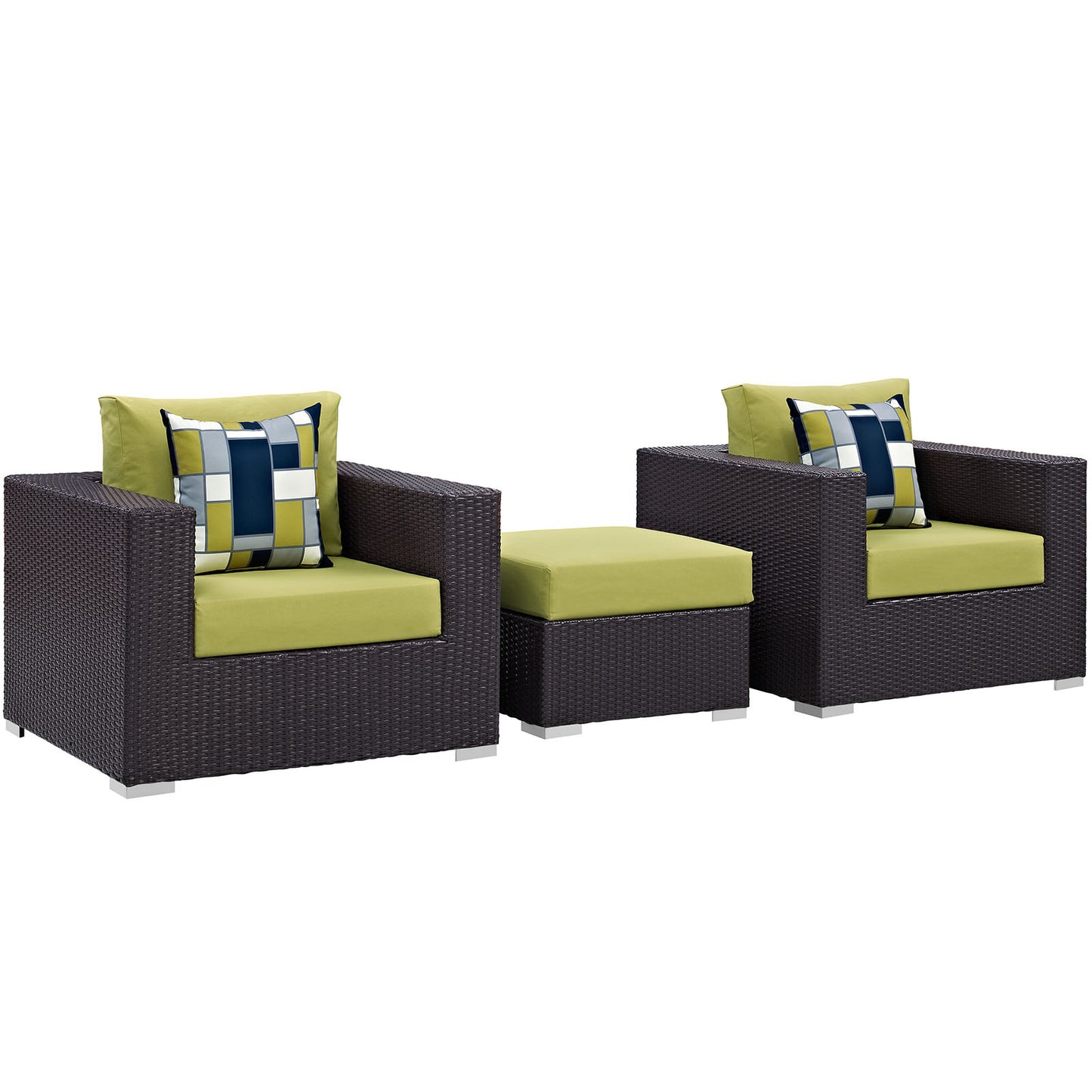 Modway Convene 3 Piece Outdoor Patio Ottoman & Armchair Set - EEI-2363 - EEI-2363 | Outdoor Sofas, Loveseats & Sectionals | Modishstore - 4